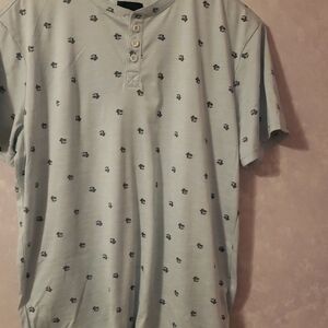 Men's Light Blue Patterned Shirt Bruno Palm Trees